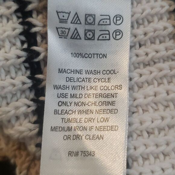 Max STUDIO Striped 100% cotton Knit Pullover Sweater women's medium - Picture 6 of 6